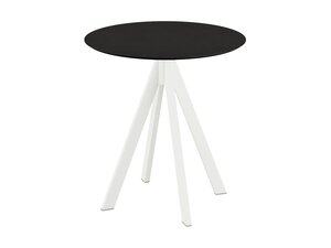 FEROS Infinity Terrassentisch Gestell Wei + Schwarze HPL...
