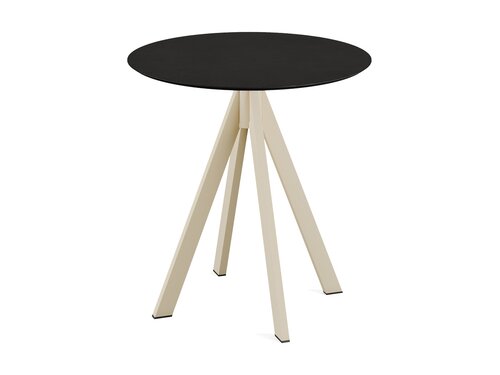 FEROS Infinity Terrassentisch Gestell Sand + Schwarze HPL...