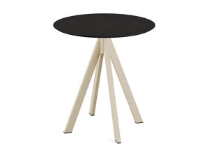 FEROS Infinity Terrassentisch Gestell Sand + Schwarze HPL...