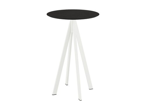 FEROS Infinity Stehtisch Gestell Wei + Schwarz HPL Tischplatte rund  700 mm