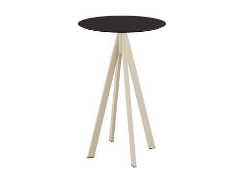 FEROS Infinity Stehtisch Gestell Sand + Schwarz HPL...