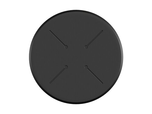 FEROS Urban Terrassentisch Gestell Wei + Schwarze HPL Tischplatte rund  700 mm