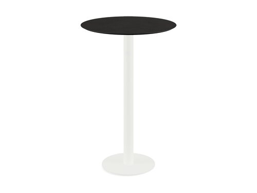 FEROS Urban Stehtisch Gestell Wei + Schwarze HPL...