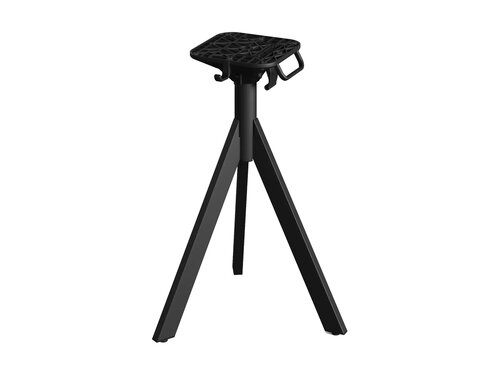 FEROS Infinity Tripod Terrassentisch Gestell Schwarz + Moonstone HPL Tischplatte eckig 700 x 700 mm
