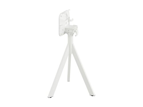 FEROS Infinity Tripod Terrassentisch Gestell Wei� + Moonstone HPL Tischplatte eckig 700 x 700 mm