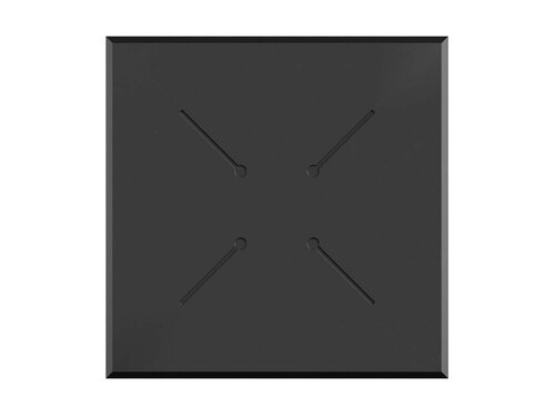 FEROS Infinity Tripod Stehtisch Gestell Schwarz + Schwarze HPL Tischplatte eckig 700 x 700 mm