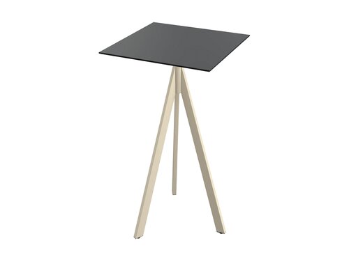 FEROS Infinity Tripod Stehtisch Gestell Sand + Schwarze...