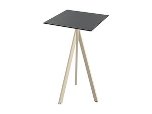 FEROS Infinity Tripod Stehtisch Gestell Sand + Schwarze...