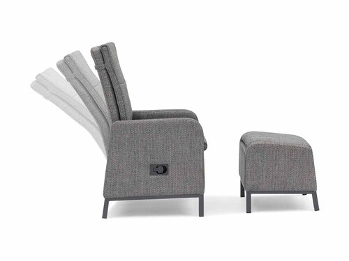 BEST Riga Relaxsessel mit Fu�hocker, Outdoorstoff Anthrazit