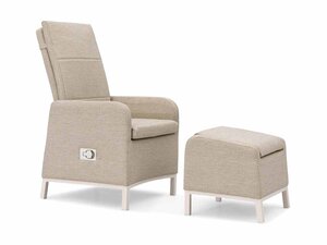 BEST Riga Relaxsessel mit Fu�hocker, Outdoorstoff Sand
