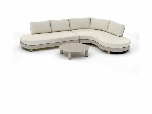 BEST Salerno Lounge-Sitzgruppe, 3-teilig, Outdoor Sofa mit Tisch, Farbe Sand