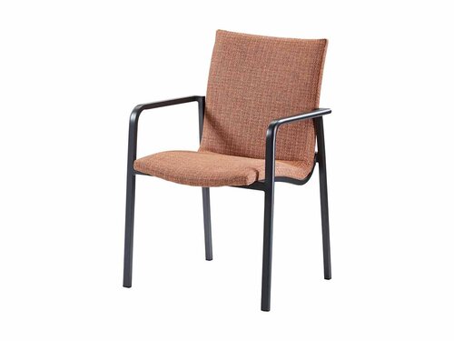 BEST Positano Dining Stuhl, wasserabweisender Stoff, Farbe Terrakotta, BTH 570 x 630 x 860 mm