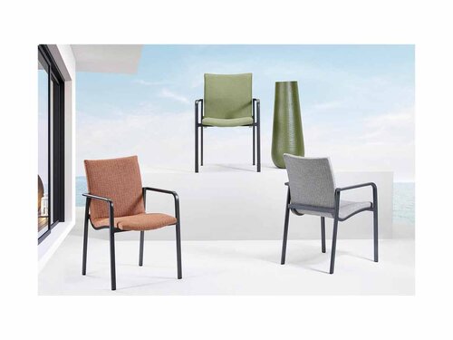 BEST Positano Dining Stuhl, wasserabweisender Stoff, Farbe Gr�n, BTH 570 x 630 x 860 mm