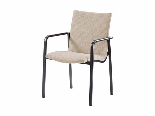 BEST Positano Dining Stuhl, wasserabweisender Stoff, Farbe Beige, BTH 570 x 630 x 860 mm