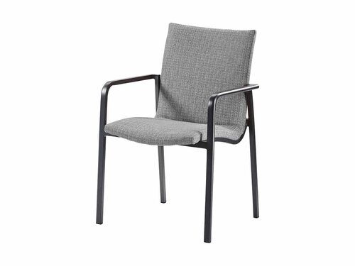 BEST Positano Dining Stuhl, wasserabweisender Stoff, Farbe Hellgrau, BTH 570 x 630 x 860 mm