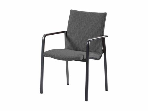 BEST Positano Dining Stuhl, wasserabweisender Stoff, Farbe Grau, BTH 570 x 630 x 860 mm