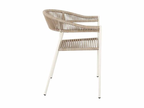 BEST Sebastian Stapelstuhl mit Seilgeflecht, Farbe Sand, BTH 540 x 570 x 760 mm