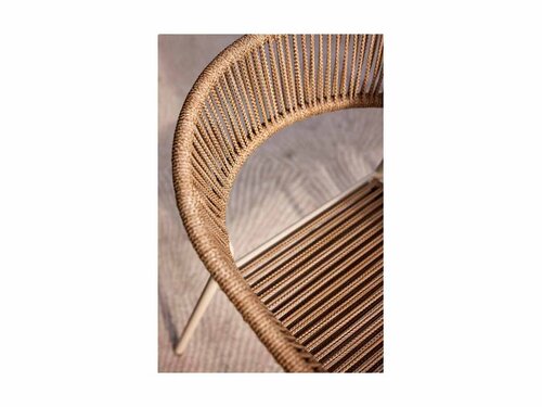 BEST Sebastian Stapelstuhl mit Seilgeflecht, Farbe Sand, BTH 540 x 570 x 760 mm