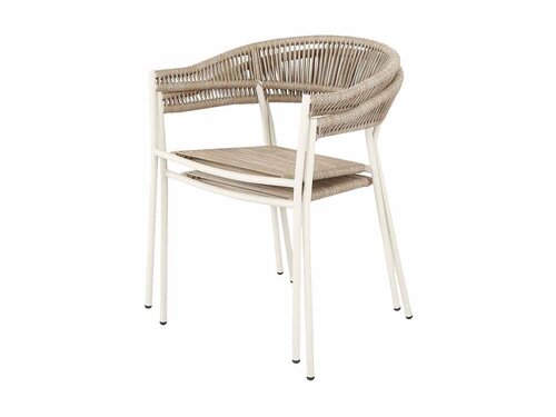 BEST Sebastian Stapelstuhl mit Seilgeflecht, Farbe Sand, BTH 540 x 570 x 760 mm