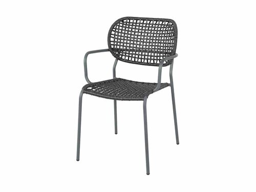 BEST Reino Stapelstuhl mit Seilgeflecht, Farbe Anthrazit, BTH 555 x 605 x 885 mm