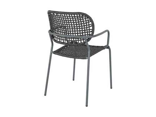 BEST Reino Stapelstuhl mit Seilgeflecht, Farbe Anthrazit, BTH 555 x 605 x 885 mm