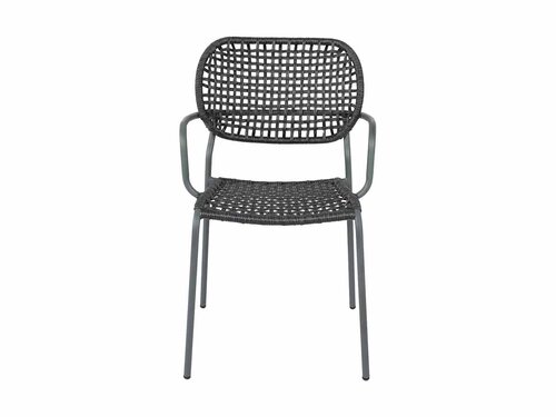 BEST Reino Stapelstuhl mit Seilgeflecht, Farbe Anthrazit, BTH 555 x 605 x 885 mm