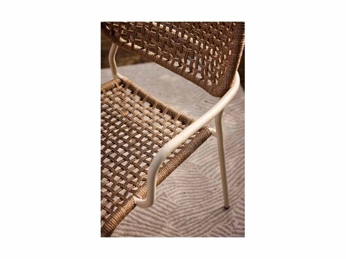 BEST Reino Stapelstuhl mit Seilgeflecht, Farbe Sand, BTH 555 x 605 x 885 mm