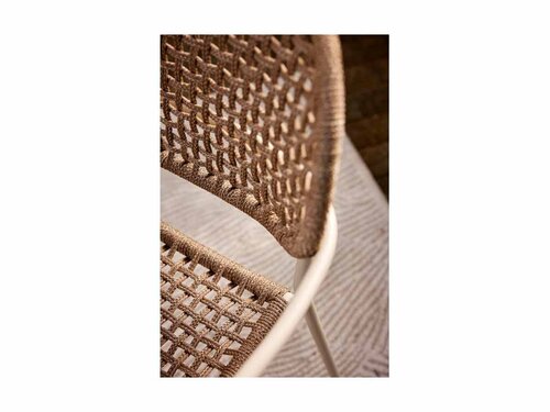 BEST Reino Stapelstuhl mit Seilgeflecht, Farbe Sand, BTH 555 x 605 x 885 mm