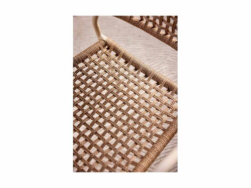 BEST Reino Stapelstuhl mit Seilgeflecht, Farbe Sand, BTH 555 x 605 x 885 mm