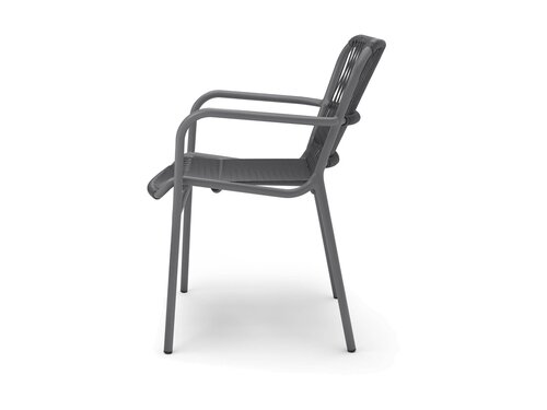 BEST Ives Stapelstuhl, mit Seilgeflecht, Farbe Anthrazit, BTH 660 x 560 x 860 mm