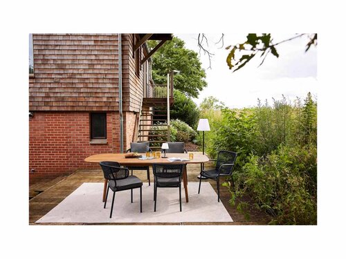 BEST Ives Stapelstuhl, mit Seilgeflecht, Farbe Anthrazit, BTH 660 x 560 x 860 mm