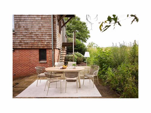 BEST Ives Stapelstuhl, mit Seilgeflecht, Farbe Sand, BTH 660 x 560 x 860 mm