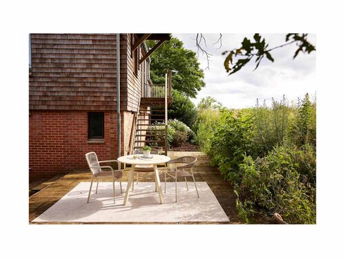 BEST Ives Stapelstuhl, mit Seilgeflecht, Farbe Sand, BTH 660 x 560 x 860 mm