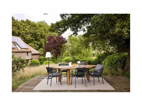 BEST Tropea Dining Sessel mit Seilgeflecht und Kissen, Farbe Anthrazit, BTH 635 x 645 x 785 mm