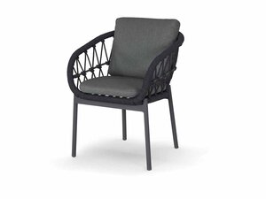 BEST Tropea Dining Sessel mit Seilgeflecht und Kissen,...