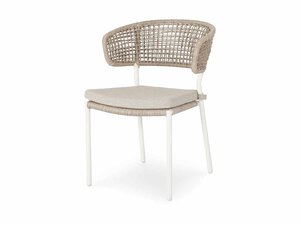 BEST Spitz Outdoor Stuhl mit Seilgeflecht und Sitzkissen,...