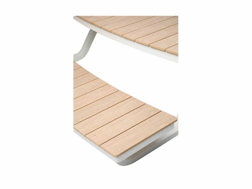 BEST Buddy Picknick-Tisch, Aluminiumgestell mit Polywood-Latten, Sand, BTH 2140 x 2000 x 750 mm