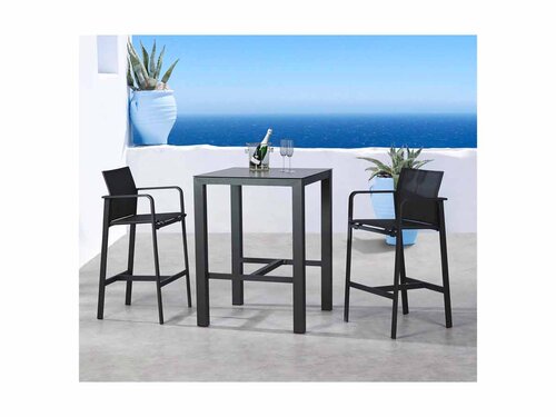 BEST Rhodos Stehtisch, Aluminium, HPL-Tischplatte, anthrazit, BTH 800 x 800 x 1095 mm