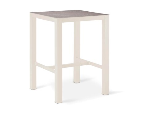 BEST Rhodos Stehtisch, Aluminium, HPL-Tischplatte, sandfarben, BTH 800 x 800 x 1095 mm