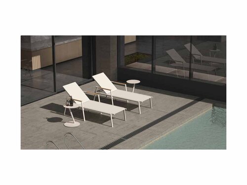 BEST Paros Beistelltisch aus Aluminium, rund, sandfarben, BTH 450 x 450 x 455 mm