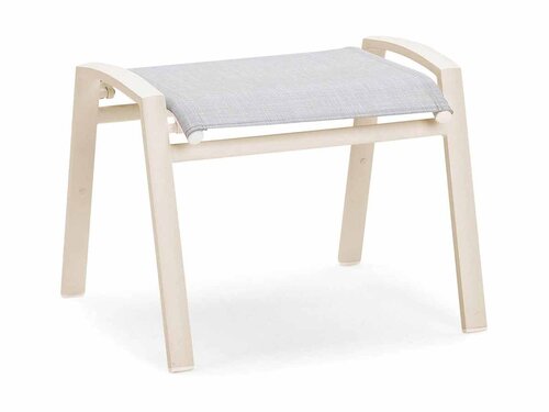 BEST Cavalese Hocker, Aluminium, Textilene, stapelbar, sandfarben, BTH 590 x 510 x 450 mm