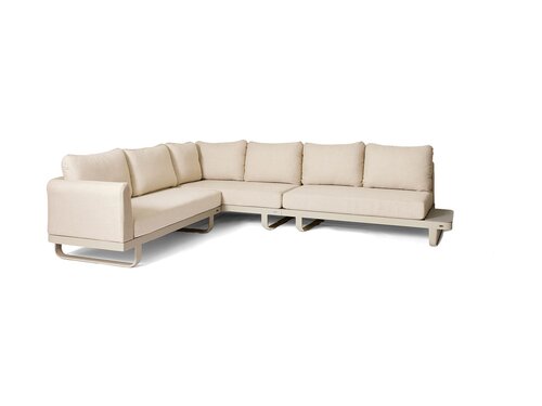 BEST Fellow Loungesofa mit 3 Beistelltischen, Quick Dry Foam, sandfarben, BTH 3200 x 2420 x 690 mm