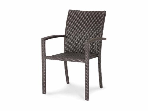 BEST Samoa Stapelstuhl, Aluminiumgestell mit Korbgeflecht, anthrazit, BTH 570 x 630 x 880 mm