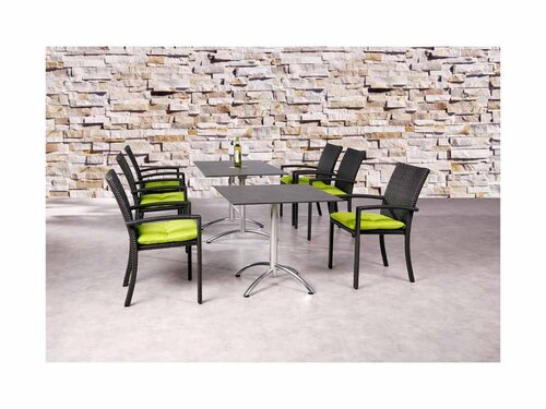 BEST Samoa Stapelstuhl, Aluminiumgestell mit Korbgeflecht, anthrazit, BTH 570 x 630 x 880 mm