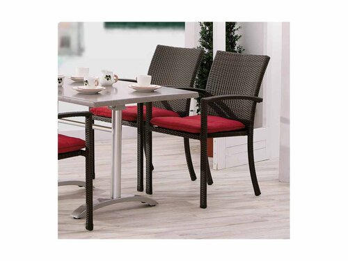 BEST Samoa Stapelstuhl, Aluminiumgestell mit Korbgeflecht, anthrazit, BTH 570 x 630 x 880 mm