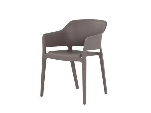 BEST Giethoorn Outdoor Stuhl mit Armlehnen, stapelbar, UV-bestndig, Warmes Grau, BTH 775 x 550 x 545 mm