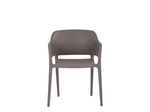 BEST Giethoorn Outdoor Stuhl mit Armlehnen, stapelbar, UV-bestndig, Warmes Grau, BTH 775 x 550 x 545 mm