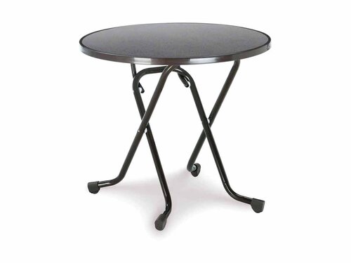 BEST Dublin Scheren-Klapptisch, rund � 80 cm, Stahlrohr, Anthrazit, H�he 730 mm