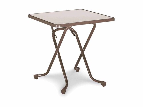 BEST Madrid Scheren-Klapptisch, quadratisch, Braun, BTH 670 x 670 x 730 mm