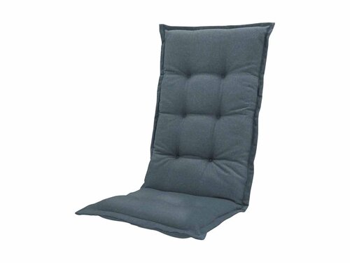 BEST Sitzauflage f�r Stuhl mit hoher R�ckenlehne, Farbe Grau-Blau, BTH 1200 x 500 x 70 mm